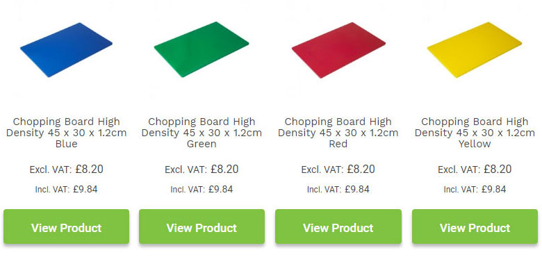 Commercial Kitchen Chopping Board Colour Coded Hygiene Catering Food  Cutting Set
