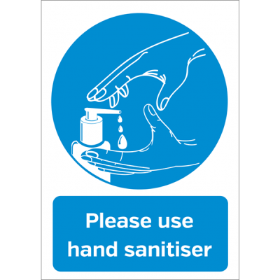 A4 size Please use hand sanitiser, vinyl sticker