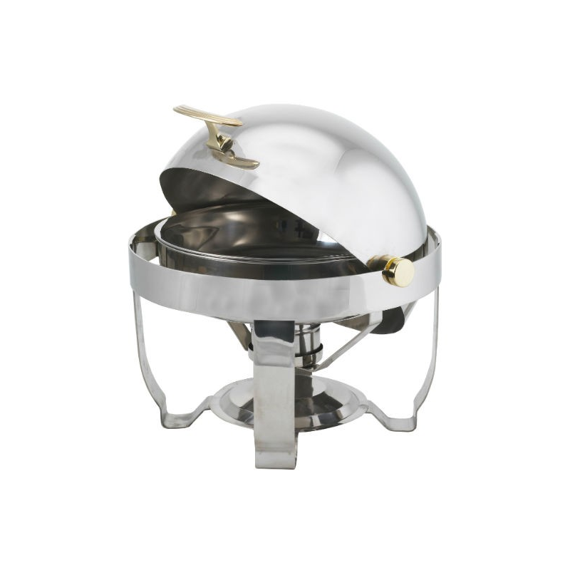 Chafing Dish Round Deluxe With Gold Handle Cooksmill