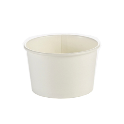 White Disposable Paper Ice Cream Soup Containers Heavy Duty / Lids