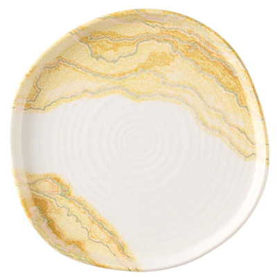Churchill Tide Gold Organic Walled Plate 10.5" 