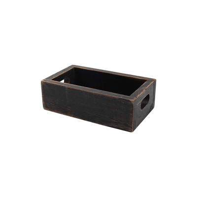 Rustic Black Wooden Drift Salt & Pepper Crate 160 x 90 x 50mm