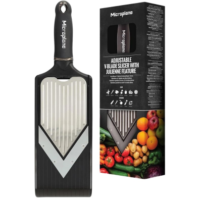 Microplane Adjustable V-Blade Slicer with Julienne - Black