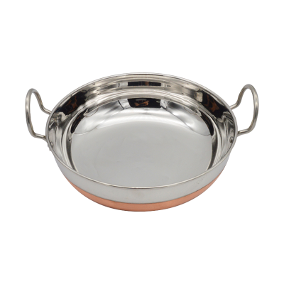 Stainless Steel Karahi with Copper Bottom No 15 28.5cm