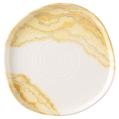 Churchill Tide Gold Organic Walled Plate 8.25"