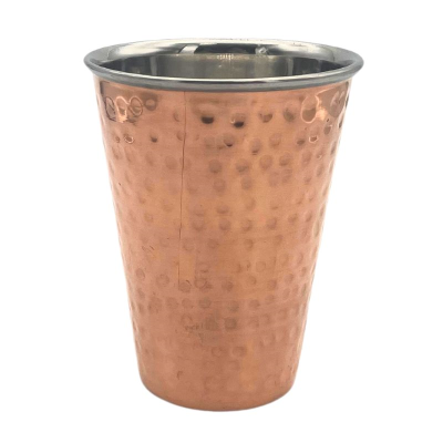 Copper Hammered Double Wall Tapered Tumbler 10cm