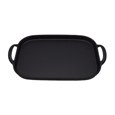 Melamine Black Serving Tray with 2 Handles 40.5cm