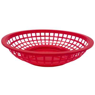 Round Plastic Fast Food Basket Red 20cm