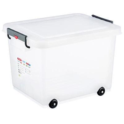 Araven 60 Ltr Transparent Food Storage Bin with Wheels Lid 530 x 396 x 378.5(d)mm