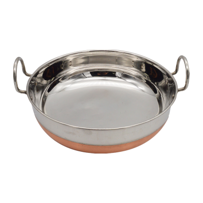 Stainless Steel Karahi with Copper Bottom No 16 30cm