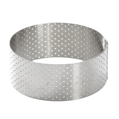 Stainless Steel Straight Perforated Tart Ring 8.5 x 3.5cm