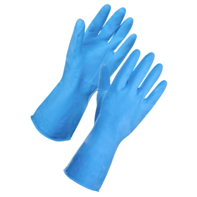 Supertouch Household Blue Latex Gloves Medium