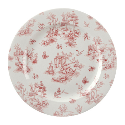 Churchil Vintage Prints Toile Cranberry Profile Plate 12" (Pack 6)