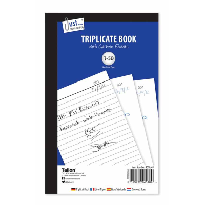 Just Stationery Triplicate Book- Full Size, 50 sets