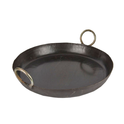 Round Black Iron Shallow Jalebi Karahi 26"