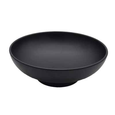 Melamine Black Footed Shallow Serving Bowl 21.5cm