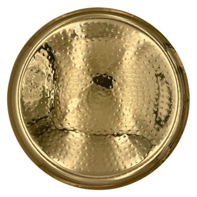 Brass Plated Hammered Round Plate / Platter 13" / 33cm