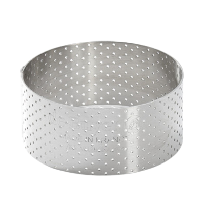 Stainless Steel Straight Perforated Tart Ring 7.5 x 3.5cm