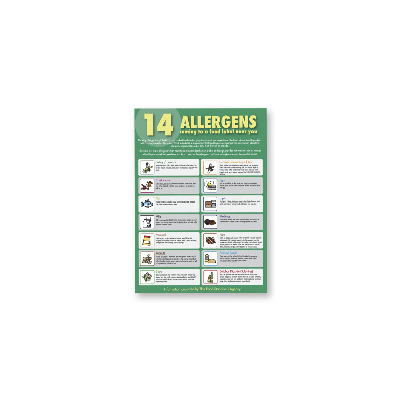 The 14 Allergens Guide For Staff Notice | Cooksmill