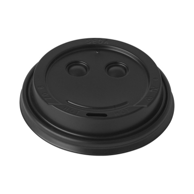 Black Domed Sip-Thru Lid to fit 8oz Cup (Pack 100) [1000]