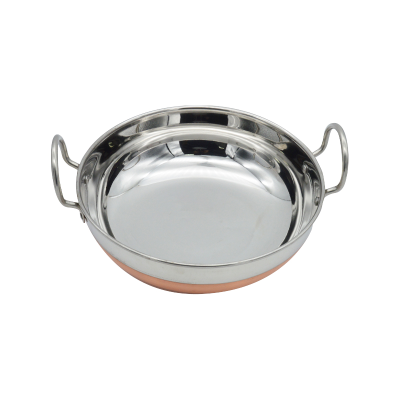 Stainless Steel Karahi with Copper Bottom No 14 26.5cm