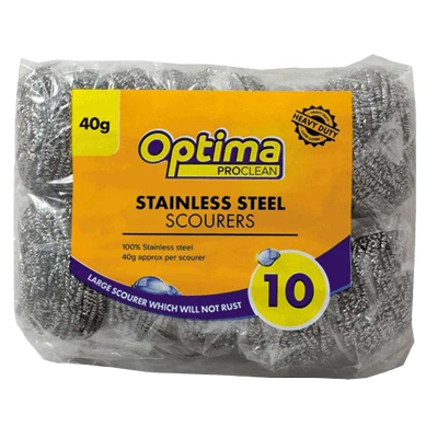 Stainless Steel Scourer 40g Large (Pack 10)