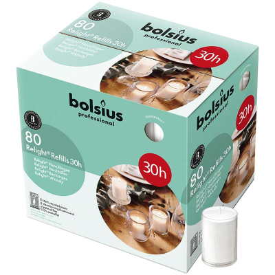 Bolsius Relight Refills Clear 30 Hour (Pack 80)