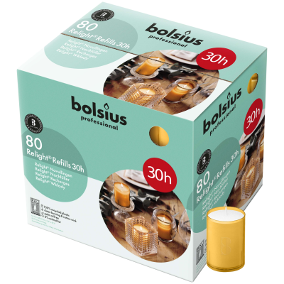 Bolsius Relight Refills Amber 30 Hour (Pack 80)