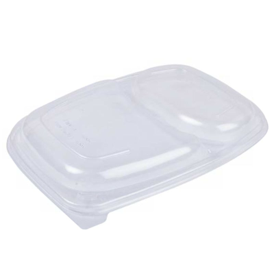 Clear Microwaveable Lid for 2 Compartment Container (Pack 20)