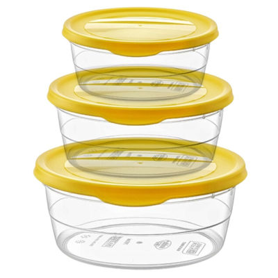 Hobby Life 3 pcs Trend Round Storage Box 0.3-0.7-1.1 Litre