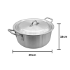 Aluminium Cooking Pot Casserole and Lid 30cm, 13 Litres