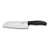 Victorinox SwissClassic Santoku Knife Fluted Edge in Black 17cm