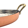 Copper Plated Hammered Oval Serving Dish with Brass Handles 26cm