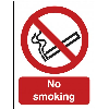 No Smoking Text and Symbol 200 x 150mm S/A