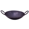 Round Black Iron Conical Karahi 7"