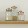 Small Lattice Glass Jar With Copper Finish Lid 600ml