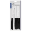 Tramontina Black Handle Rounded Tip Multipurpose Kitchen Knife Set (Pack 6)