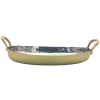 Brass Plated Hammered Oval Serving Dish with Brass Handles 26cm