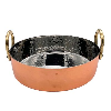 Copper Plated Hammered Round Serving Dish with Brass Handles 15cm x 4cm