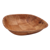 Woven Wood Square Salad Bowl 8" from Side