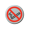 No Smoking Symbol 75mm Door Disc in Silver Finish