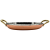 Copper Plated Hammered Oval Serving Dish with Brass Handles 21.5cm