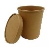 Kraft Paper Soup Cup and Lid 227ml/8oz (Pack 25)