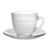 Duralex Gigogne Clear Glass Tea Set 22cl 6 Cups 6 Saucers