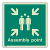 Fire assemble point sign 300 x 300mm PVC Photoluminescent Rigid