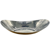 Brass Plated Hammered Oval Bread Serving Dish 25cm