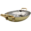 Brass Plated Hammered Oval Serving Dish with Brass Handles 21cm