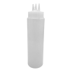 Squeeze Sauce Bottle Triple  3 Nozzle 24oz Clear