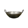 Round Black Iron Karahi Double Base 30"