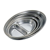 Oval Vegetable Dish Stainless Steel 2 Division 14"